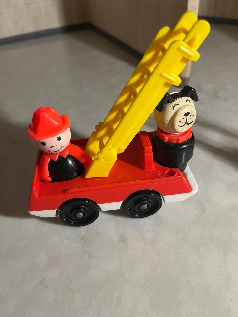Vintage Fisher Price Little People Fireman & Fire Truck and Fire dog